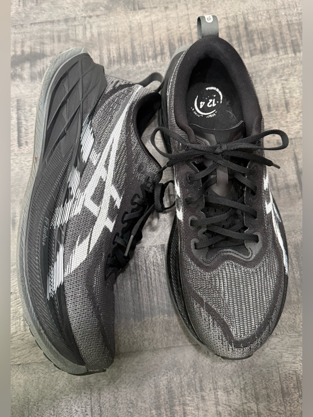 Asics Black and Gray Men's Lightweight Running Sneakers